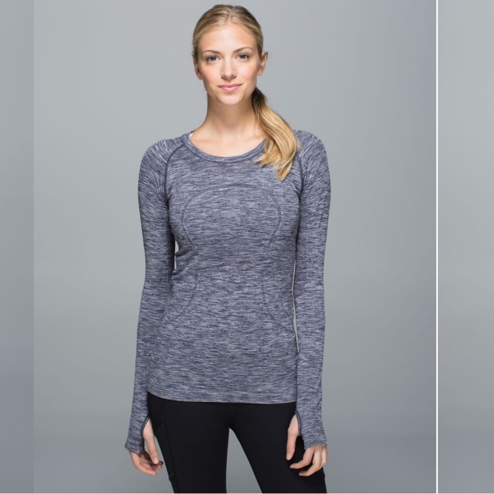 Lululemon Swiftly Tech Long Sleeve Crew in Heathered Gray size 12